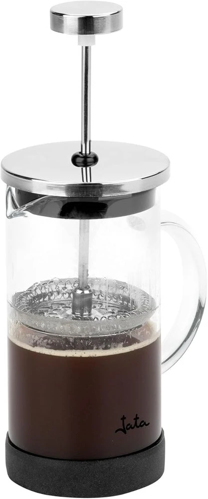 Kavos aparatas Jata Hogar Hcaf1160 prancūziškas kavos virimo aparatas, French Press, kavos virimo aparatas, arbatinukas ir pieno putų plakiklis, 600 ml, borosilikatinis stiklas, atsparus karščiui, nerūdijančio plieno filtras, kava, užpilai, putos