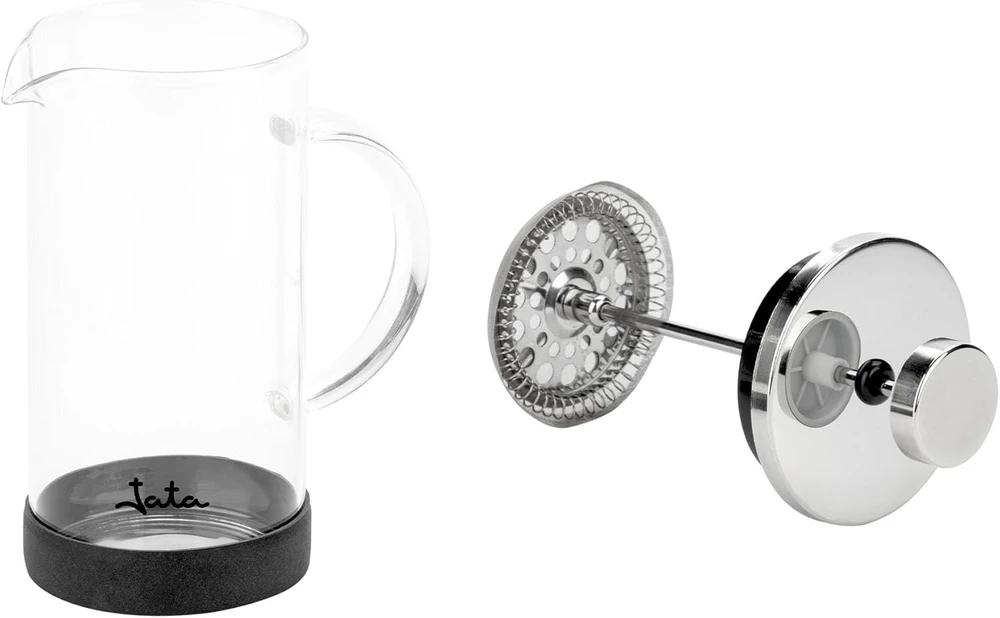 Kavos aparatas Jata Hogar Hcaf1160 prancūziškas kavos virimo aparatas, French Press, kavos virimo aparatas, arbatinukas ir pieno putų plakiklis, 600 ml, borosilikatinis stiklas, atsparus karščiui, nerūdijančio plieno filtras, kava, užpilai, putos