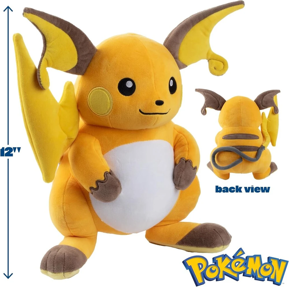 Jazwares Pokémon Pkw1781 - 30 cm pliušinis žaislas - Raichu oficialus pliušinis žaislas