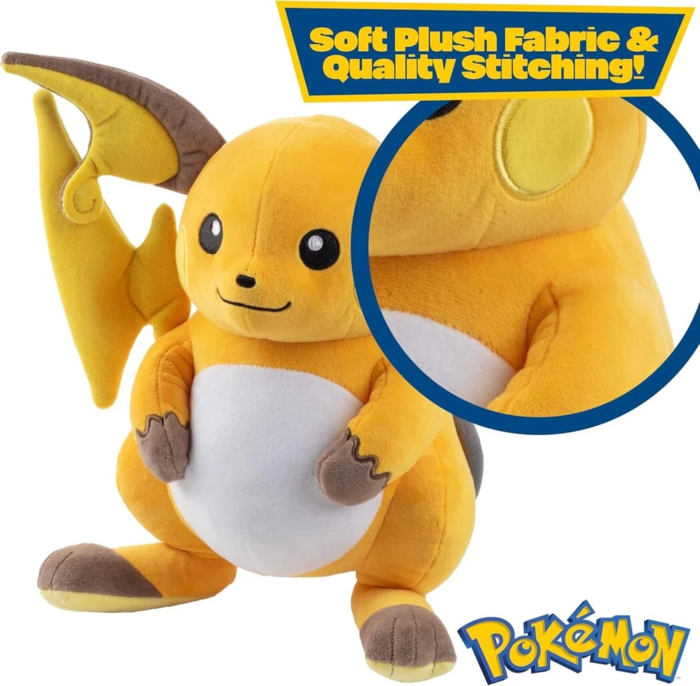 Jazwares Pokémon Pkw1781 - 30 cm pliušinis žaislas - Raichu oficialus pliušinis žaislas