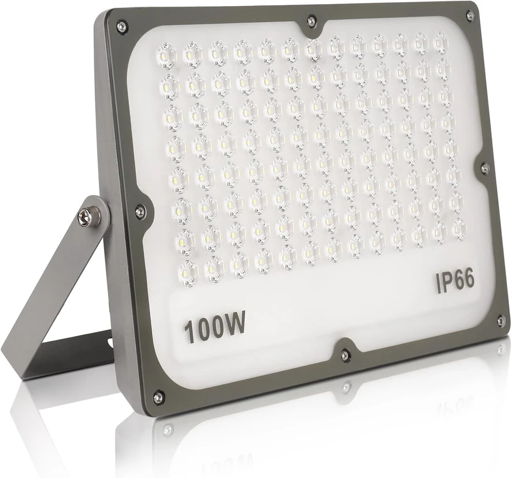 Jbdusn led lauko prožektorius 100 w, 10000 lm itin ryškus plonas prožektorius laukui, 6500 k šaltai baltas prožektorius, ip65 vandeniui atsparus lauko apsaugos žibintas sodui, kiemui, sporto aikštelei