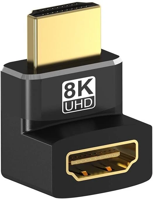 Jbstk 3 x 8k Hdmi kampinis adapteris 270 laipsnių, Hdmi jungtis 2.1, nuo vyriško iki moteriško, Hdmi 270 laipsnių kampo adapteris, paauksuotas, 8k @ 60hz / 4k @ 120hz, Earc, Hdr, Dolby