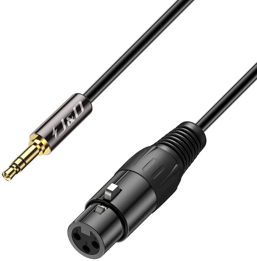 J&d Xlr į Jack 3.5 mm mikrofono kabelis, Xlr female į 3.5 mm aux jack kištuko adapteris, subalansuotas audio adapteris Dslr kamerai, mikrofonui, vaizdo kamerai, 4.5 m