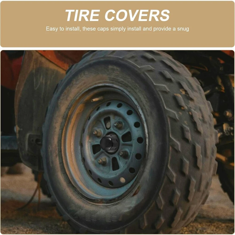 Jecompris ratų stebulės gaubteliai 4 vnt. ratų stebulės ratlankio guminiai gaubteliai pakaitiniai gaubteliai keturračiams Atv dalys, skirtos 110–250 cm3 Atv ratlankių stebulės gaubtelių priedams, juodi