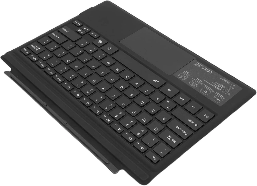 Jectse planšetinio kompiuterio klaviatūra su spalvotu apšvietimu, 450 Mah, magnetinė, skirta pro 3 4 5 6 7 vaizdo įrašams (juoda)