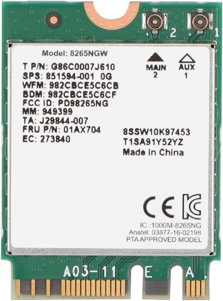 Jectse wifi kortelė bluetooth 4.2 belaidžio tinklo modulis ngff m2 sąsaja 2.4g 5g belaidžio tinklo kortelės adapteris, skirtas intel 8265 867m 802.11ac wifi adapteriui