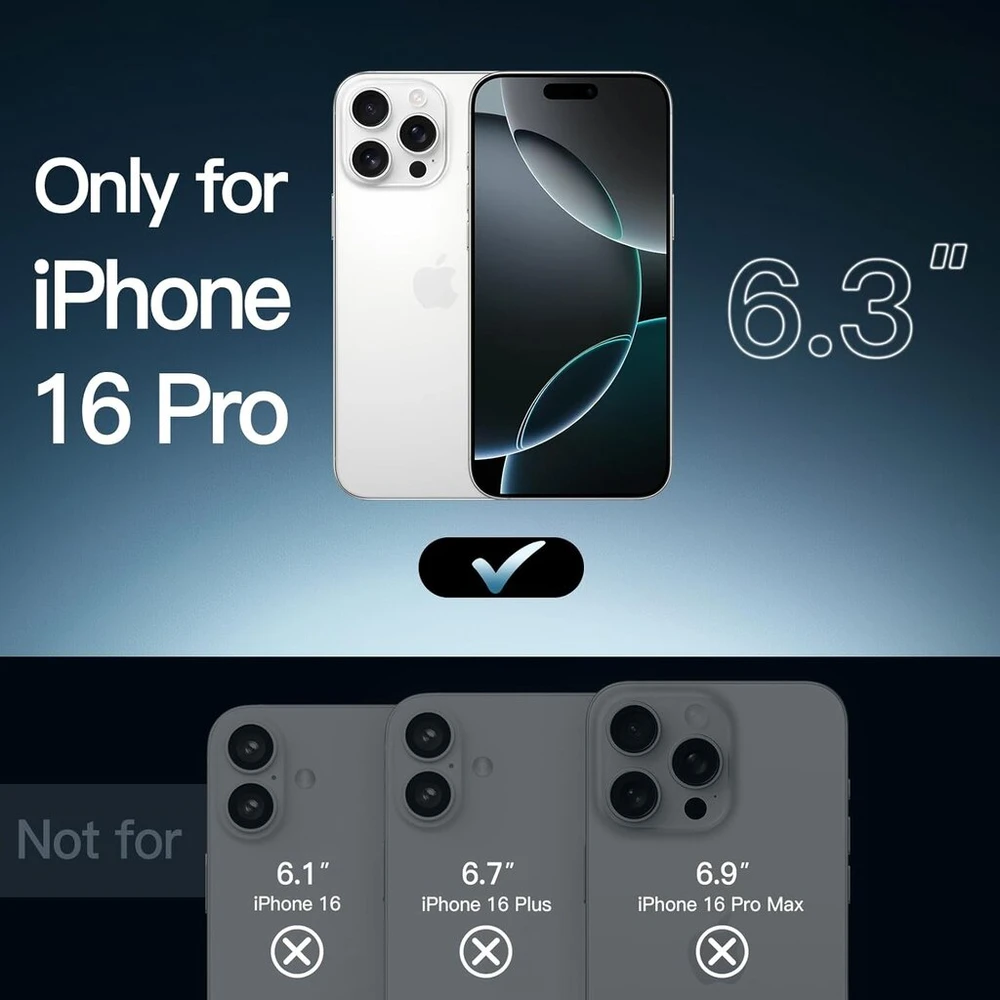Jetech dėklas, skirtas iphone 16 pro 6.3 colio, negelstantis smūgiams atsparus telefono dėklas, atsparus įbrėžimams skaidrus galinis dangtelis (skaidrus)