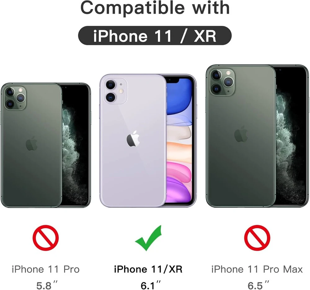Jetech ekrano apsauga, skirta iphone 11/iphone xr 6,1 colio, juodas kraštas, 9h grūdinto stiklo ekrano apsauga neturi įtakos dėklui, grūdintas hd skaidrus, 3 vnt.