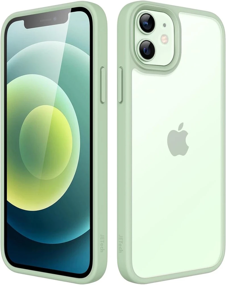 Jetech matinis dėklas, skirtas iphone 12 mini 5.4 colio, smūgiams atsparus karinis standartas, apsauga nuo kritimo, matinis permatomas galinis apsauginis telefono dėklas, atsparus pirštų atspaudams (žalias)