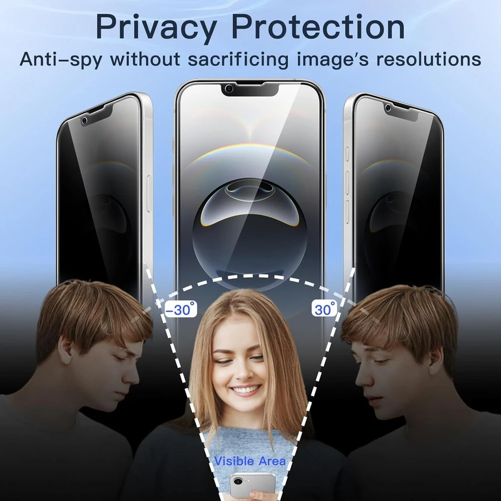 Jetech privatumo apsauginis stiklas visam ekranui, skirtas iphone 16e 6.1 colio 2025, apsaugantis nuo šnipinėjimo grūdintas stiklas, apsauga nuo krašto iki krašto, neturi įtakos dėklui, 2 vnt.