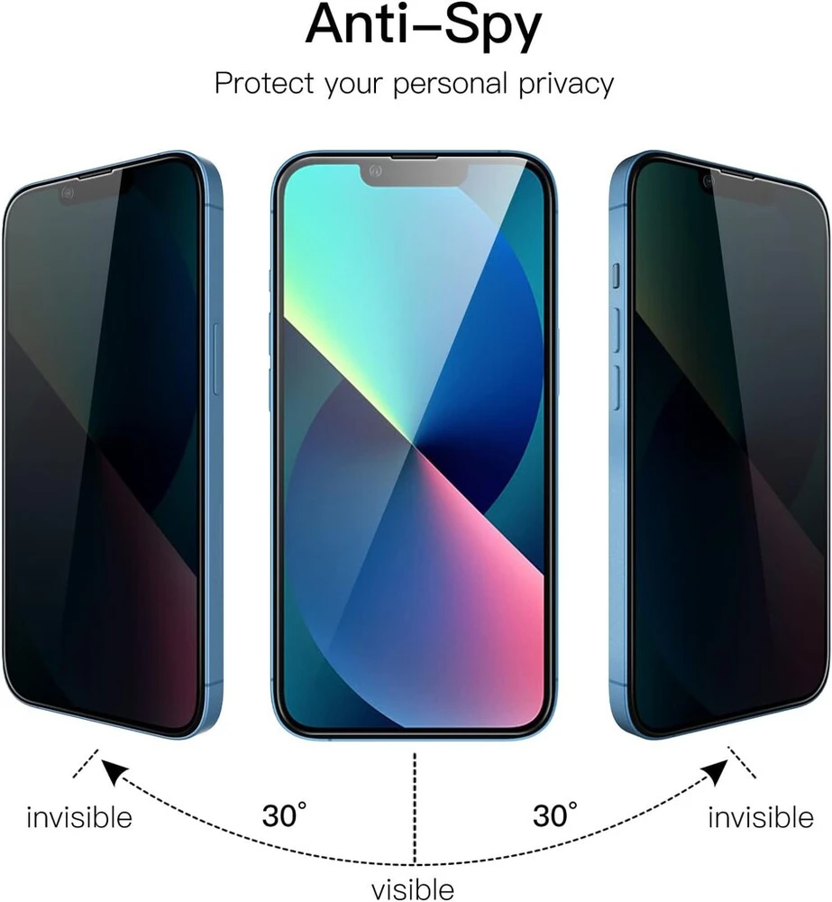 Jetech privatumo apsauginis stiklas visam ekranui, skirtas iphone 13 mini 5,4 colio, apsaugantis nuo šnipinėjimo grūdintas stiklas, kraštas į kraštą, nedaro įtakos dėklui, 2 vnt.