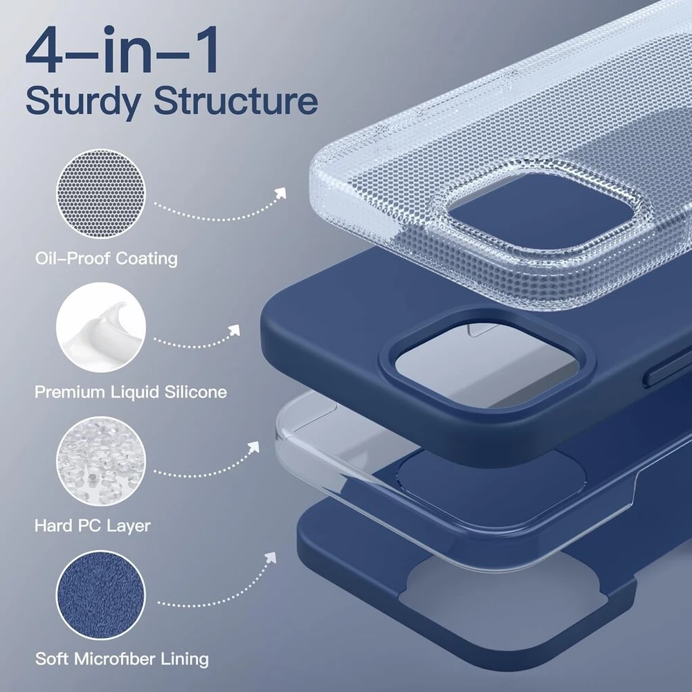 Jetech silikoninis dėklas, suderinamas su iphone 13 mini 5.4 colio, viso korpuso apsauginis telefono dėklas su švelniu prisilietimu, smūgiams atsparus dėklas su mikropluošto pamušalu (cobalt mėlynas)