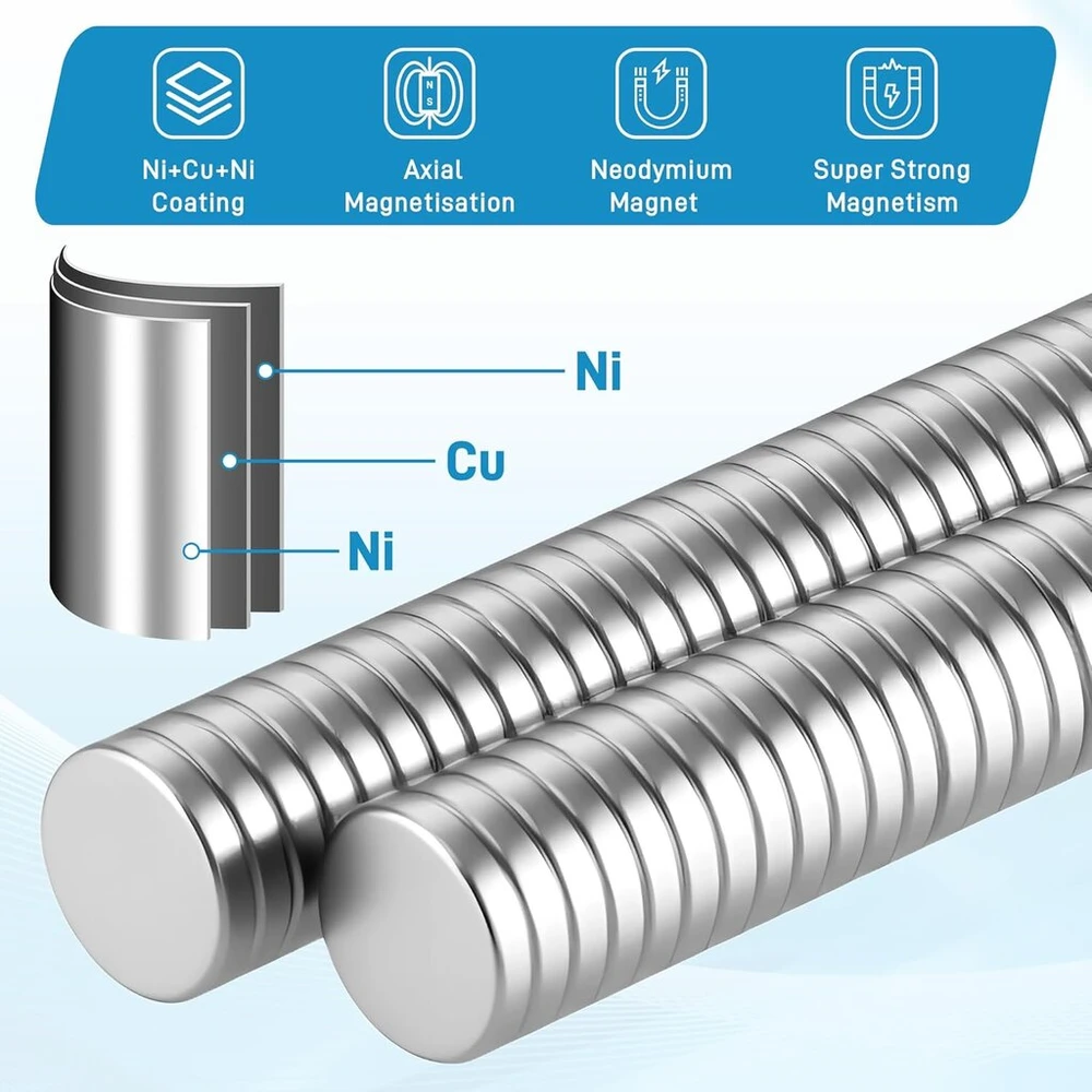 Jianta 350 neodimio magnetų rinkinys, 4 dydžių 10 x 4 x 2 mm, 5 x 4 x 3 mm, 5 x 1 mm, 3 x 1 mm mažų magnetų rinkinys, mini magnetai su stipriais klijais, apvalūs + stačiakampiai šaldytuvui, biurui, lentai