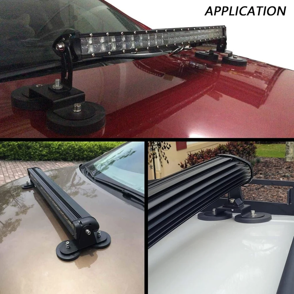 Jinsentgg Willpower 2 dalių magnetiniai pagrindo tvirtinimo laikikliai led darbo žibintams, stiprus magnetinis siurbtukas, tinkamas bekelės automobiliams, visureigiams, sunkvežimiams