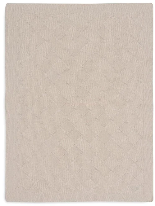 Jollein kūdikio pledas Check Knit, Oatmeal - 75 x 100 cm - 60% medvilnė, 40% akrilas - kūdikio lopšiui - 1.0 tog - Oeko-tex sertifikuotas - megztas raštas