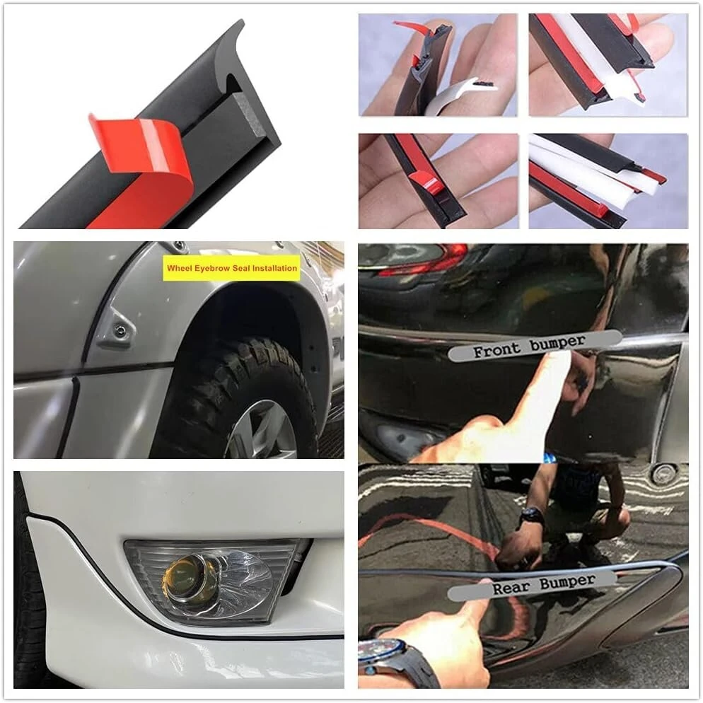 Joyfan 5 m / 16.5 ft kraštų apsauga automobilio durelėms, universali automobilio durelių sandarinimo juosta, guminis sandariklis, guminis profilis, durelių sandariklis, automobilio durelės, T formos automobilio apsauga, sandarinimo juosta, variklio dangti