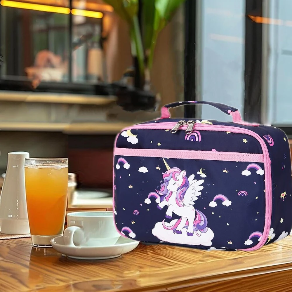 Jumpopack mergaičių vienaragio priešpiečių krepšys, šaltkrepšis, izoliuotas krepšys, priešpiečių krepšys, termo krepšys, iškylų krepšys