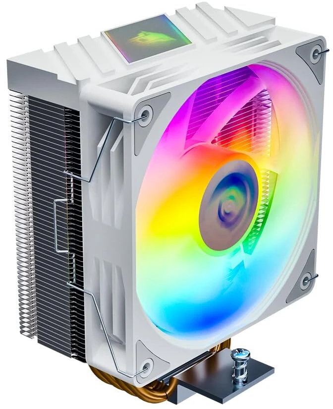 Jungle Leopard K400 spalvingas Led cpu aušintuvas, 4 šilumos vamzdeliai, 4 kontaktų Pwm 800-1800rpm tylus ventiliatorius, skirtas Intel Lga 2011/115x/1200/1366/1700/2066 (baltas)
