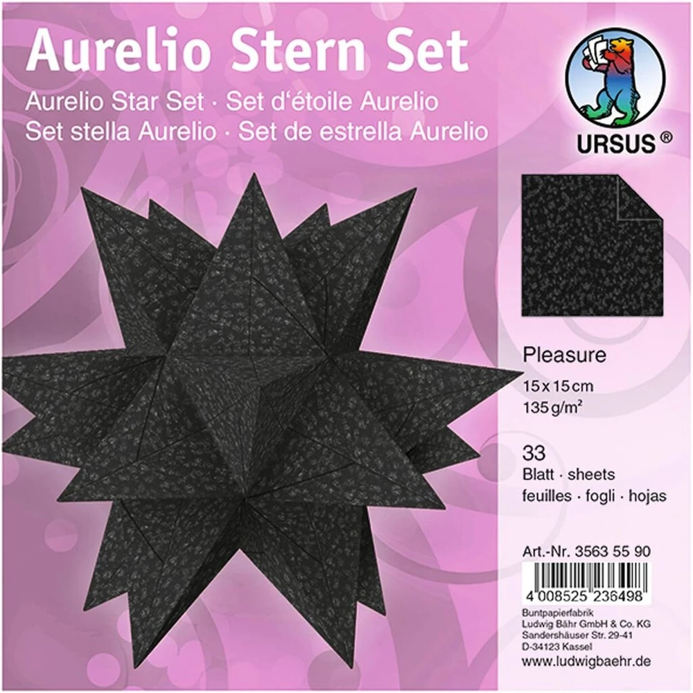 Juodas dekoratyvinis popierius "aurelio Star Pleasure" 33 lapai