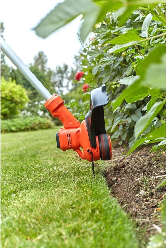 Juodas+decker Bcsta536b akumuliatorinis žoliapjovė (36 V, pjovimo plotis 33 cm), oranžinė/juoda ir visiškai automatinė vieno siūlo ritė (žoliapjovei, 10 m ilgio, 1,5 mm linijos skersmuo) A6481