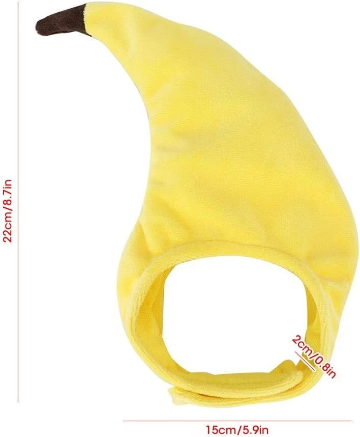 Juokinga banano kepurė šunims ir katėms, Helovino vakarėliams