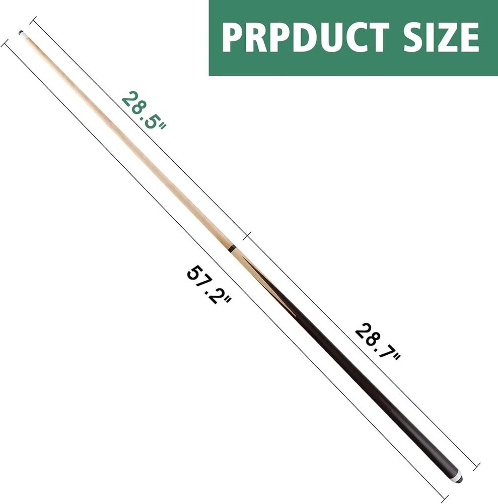 Jx 2 dalių biliardo lazda su 13 mm antgaliu, 147 cm kietmedžio kanadietiško klevo profesionali biliardo lazda, 510 g, lazdų rinkinys iš 2
