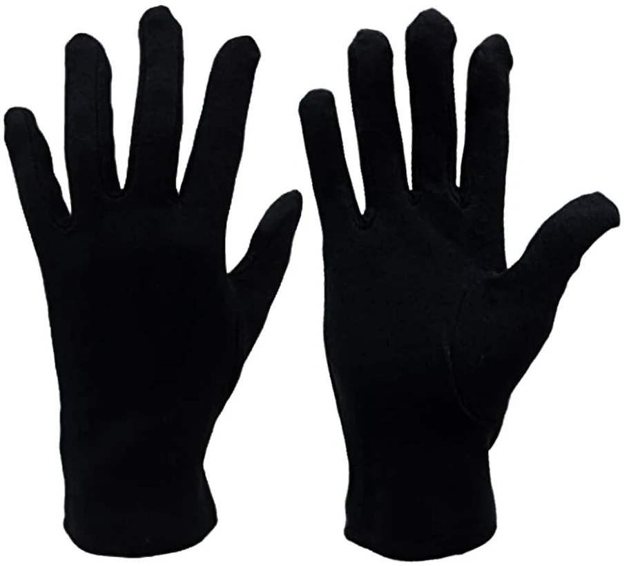 Jyc Creative 3 poros universalios medvilninės ergonomiškos pirštinės namams, sodui, vairavimui, svetingumo darbams (24 cm, 3 vnt., juodos)
