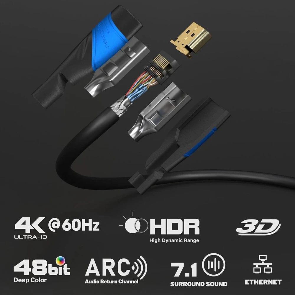 Kabeldirekt Hdmi 2.0 kabelis 4k@60hz, 10m