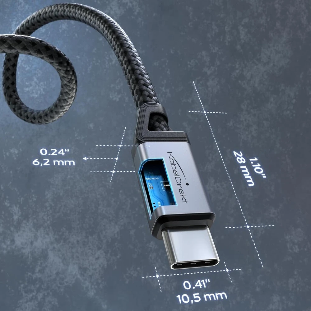 Kabeldirekt Usb C kabelis, greitas įkrovimas, nesulaužomos metalinės jungtys + nailono pynimas, Usb 2.0 - 2m (įkrauna 60w telefonus/nešiojamus kompiuterius - itin tvirtas - veikia kaip įkrovimo / duomenų kabelis, juodas)