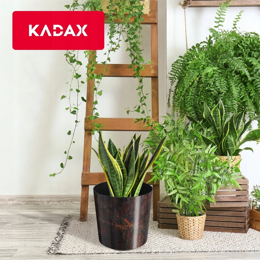 Kadax apvalus plastikinis vazono dangtelis, rūdžių spalvos, 19 cm