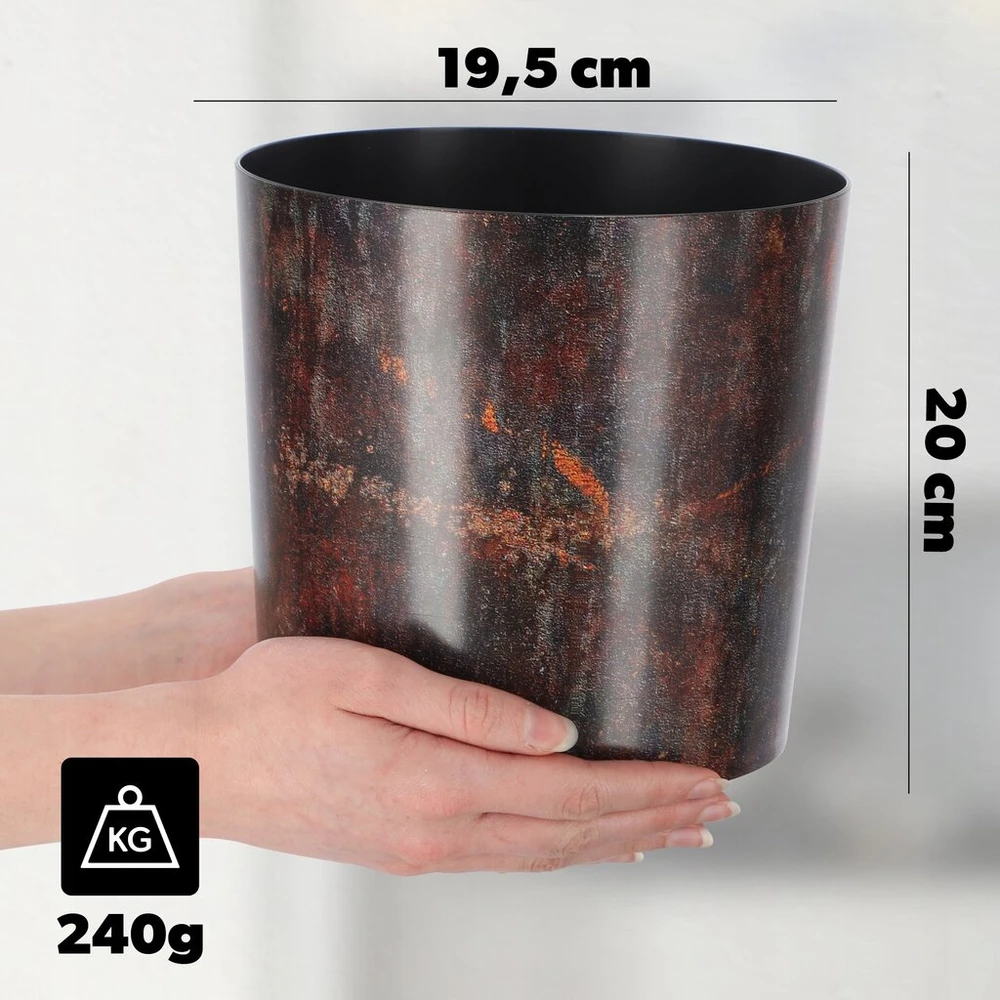 Kadax apvalus plastikinis vazono dangtelis, rūdžių spalvos, 19 cm