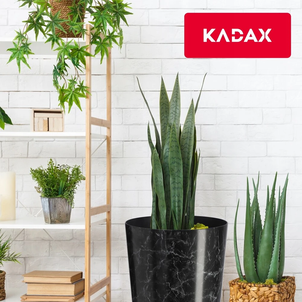 Kadax gėlių vazono dangtelis, apvalus, juodas marmuras, 25 cm