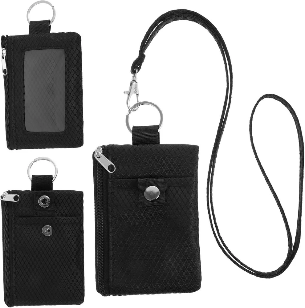 Kaklo piniginė su rfid apsauga, apsauganti nuo vagystės, unisex kelioninis krepšys, vandeniui atspari rankinė per petį, minkšta maža krūtinės kišenė, mini rankinė per petį vyrams ir moterims, kreditinėms kortelėms, monetoms, pinigams, juoda, Classic