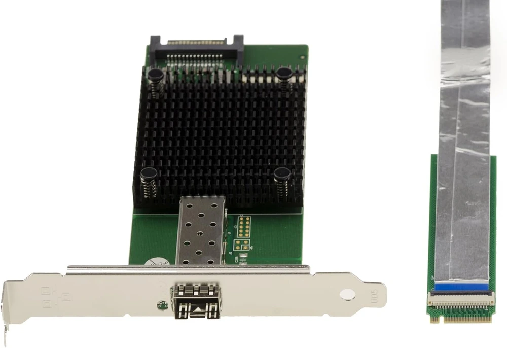 Kalea-informatique M2 1 prievado tinklo plokštė Sfp+ 10g 10 gigabitų ethernet fiber, skirta M.2 prievado tipui Pcie, M key arba B+m su intel Jl82599en lustu