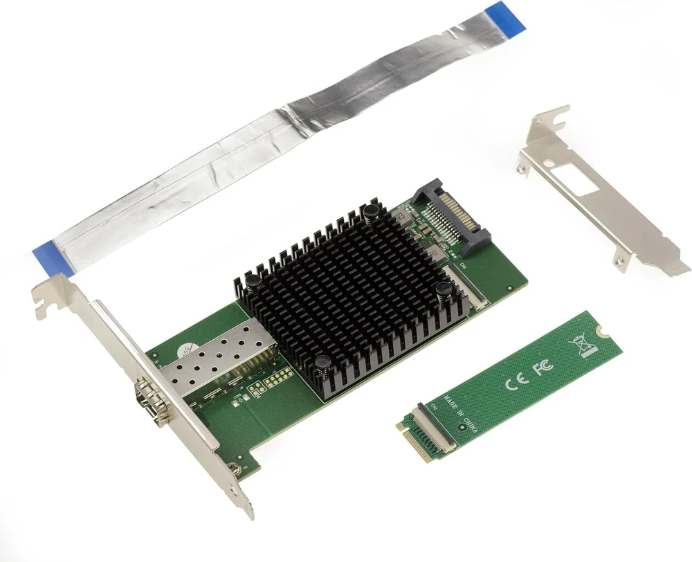 Kalea-informatique M2 1 prievado tinklo plokštė Sfp+ 10g 10 gigabitų ethernet fiber, skirta M.2 prievado tipui Pcie, M key arba B+m su intel Jl82599en lustu