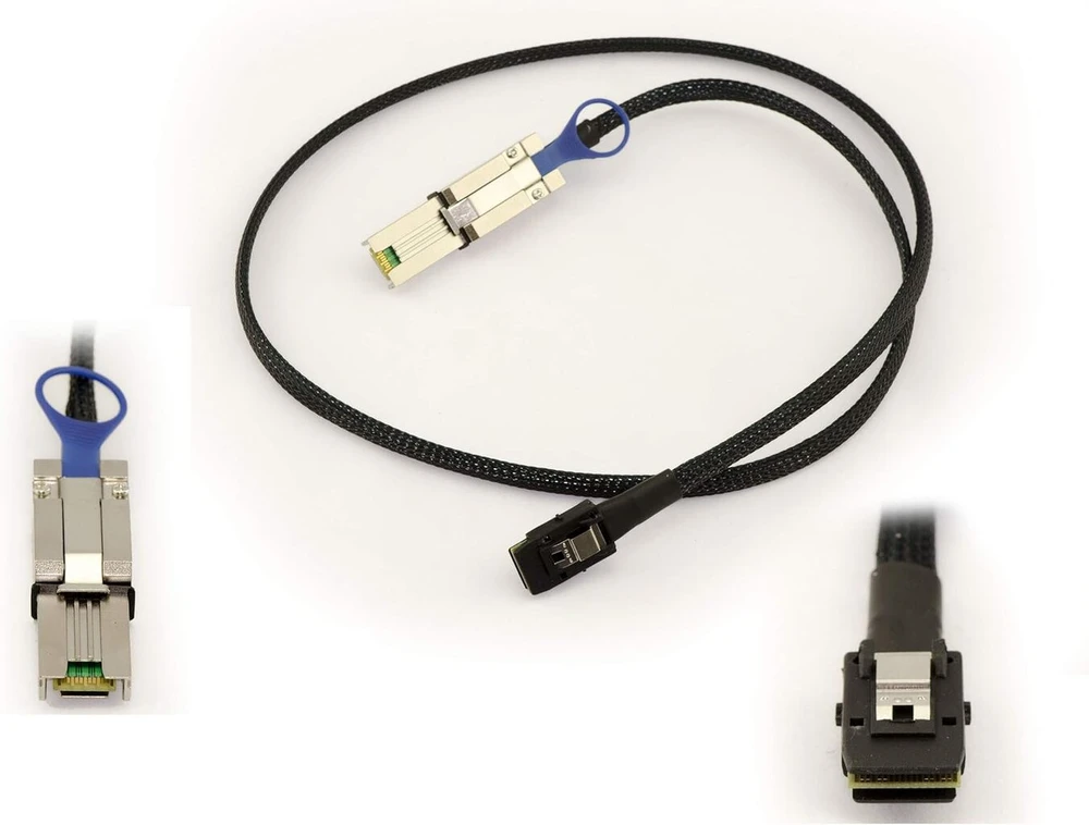 Kalea-informatique Minisas Sas kabelis Sff-8088 į Sff-8087. Ilgis 1m, Sff8088 26 kontaktų Mini-sas išorinis, Sff8087 36 kontaktų Minisas vidinis