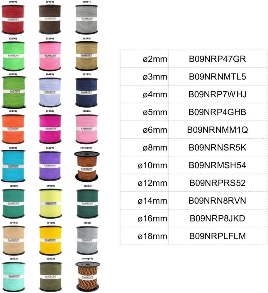 Kanirope® polipropileninė virvė Multibraid 6 mm 100 m Bordo spalvos (0107) 16x pinta