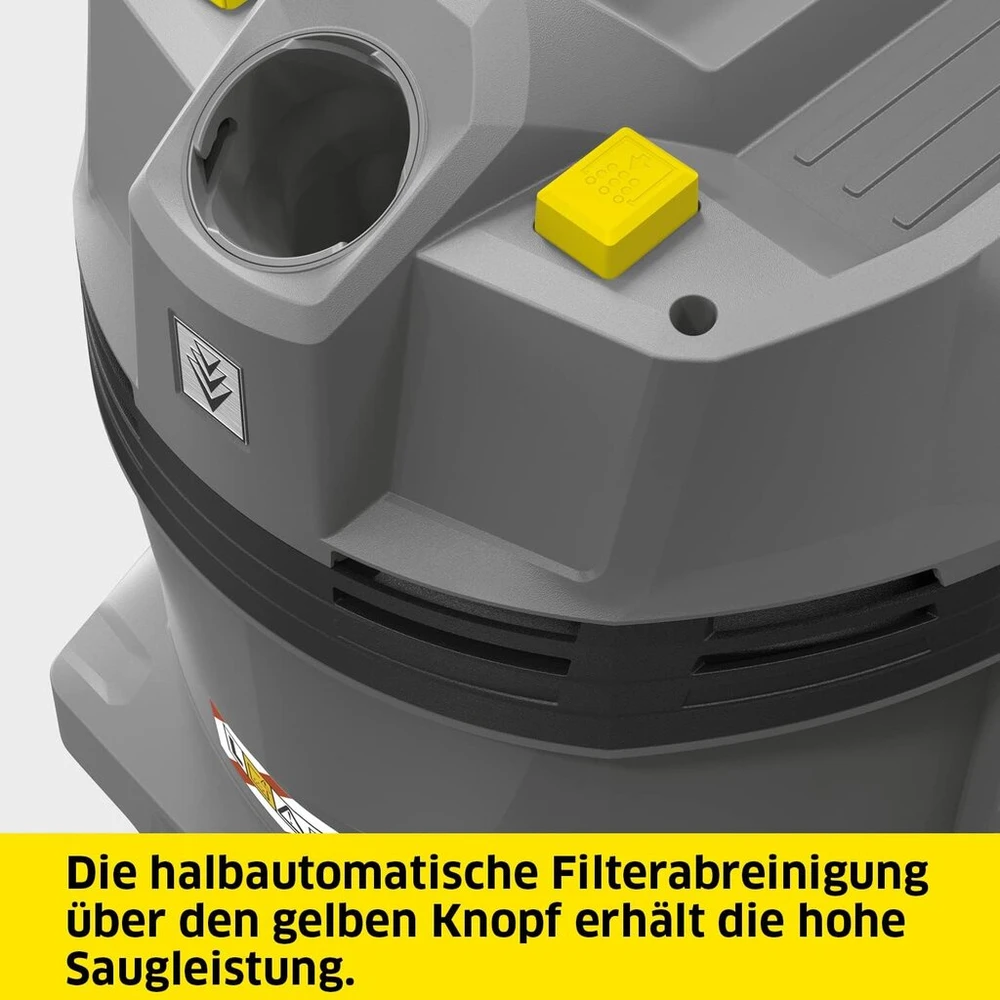 Kärcher Nt 22/1 Ap L drėgnų/sausų dulkių siurblys, galia: maks. 1350 W, plastikinis konteineris: 22 l, siurbimo žarna 1,9 m