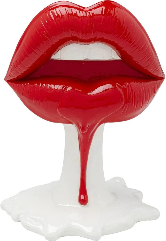 Kare Design dekoratyvinis objektas Hot Lip, balta/raudona, namų aksesuaras, lūpos, burna, 26 x 21 x 14 cm (a x P x G)