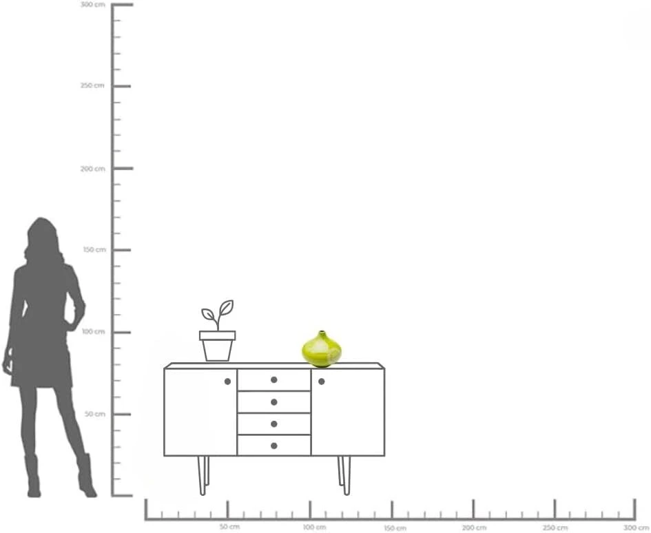 Kare Didelė vaza „bloom Design“, žalia, dekoratyvinė vaza, vaza gėlėms, porcelianas, rankų darbo, unikali, 21 cm (a)