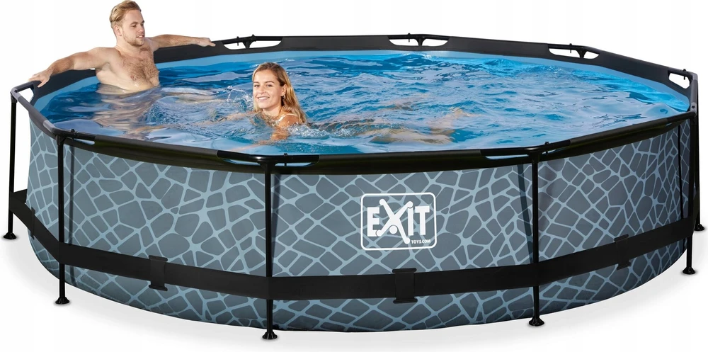 Karkasinis sodo baseinas 244x76 cm Exit - Pilkas