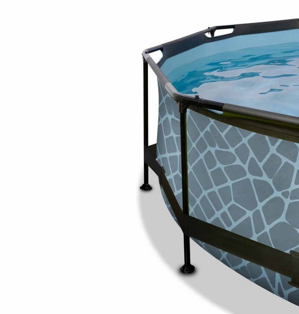 Karkasinis sodo baseinas 244x76 cm Exit - Pilkas