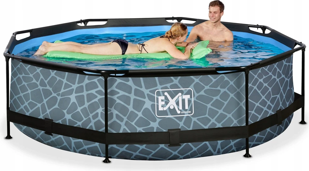 Karkasinis sodo baseinas 244x76 cm Exit - Pilkas