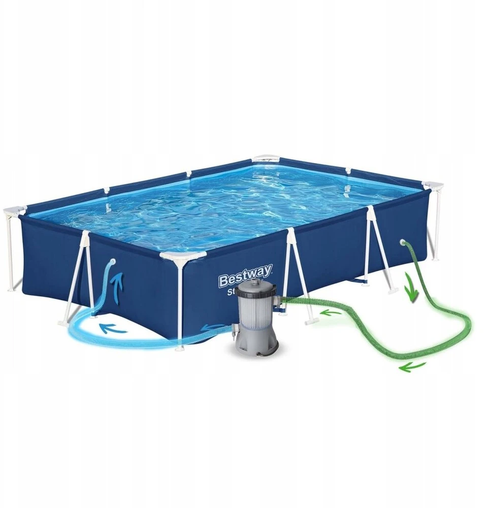 Karkasinis sodo baseinas su siurbliu 300 x 201 x 66 cm mega rinkinys 16in1 Bestway