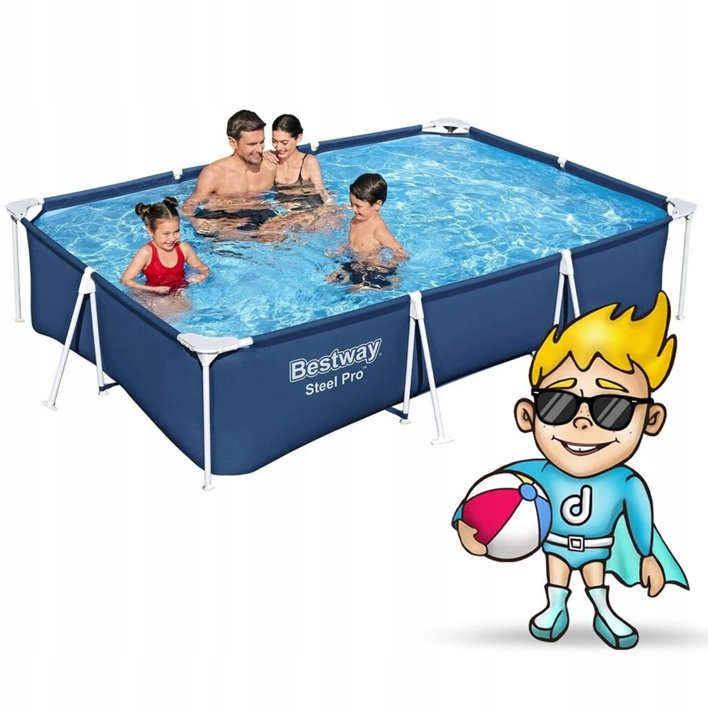 Karkasinis sodo baseinas su siurbliu 300 x 201 x 66 cm mega rinkinys 16in1 Bestway