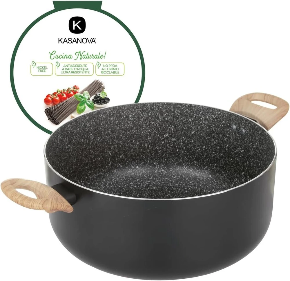 Kasanova Troškintuvas 28 cm Juodas Stone Juodas Cooking