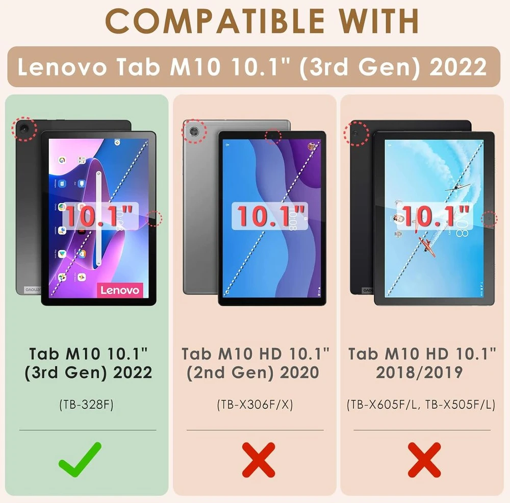 Katumo dėklas, skirtas Lenovo Tab M10 3rd Gen 10.1 colio 2022 Tb328, atsparus smūgiams, tvirtas, nešiojamas su 360° besisukančiu stovu ir dirželiu per petį, skirtas Lenovo M10 (3rd Generation) 25.7 cm 10.1 colio