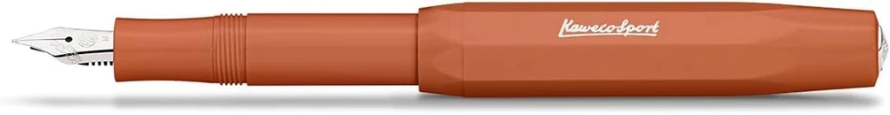 Kaweco Skyline Sport Fox plunksnakotis I Premium klasės plunksnakotis rašalo kasetėms su aukštos kokybės plieniniu plunksneliu I 13 cm plunksnakotis I Oranžinis plunksnakotis I Plunksnelės plotis: M (vidutinis)