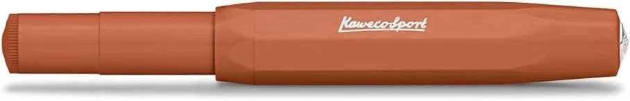 Kaweco Skyline Sport Fox plunksnakotis I Premium klasės plunksnakotis rašalo kasetėms su aukštos kokybės plieniniu plunksneliu I 13 cm plunksnakotis I Oranžinis plunksnakotis I Plunksnelės plotis: M (vidutinis)