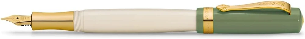 Kaweco Student 60's Swing Fountain Pen I aukščiausios kokybės plunksnakotis rašalo kasetėms su aukštos kokybės plieniniu plunksneliu žalios ir kreminės spalvos I nostalgiškas prabangus plunksnakotis 16 cm I plunksnelės plotis: M (vidutinis)